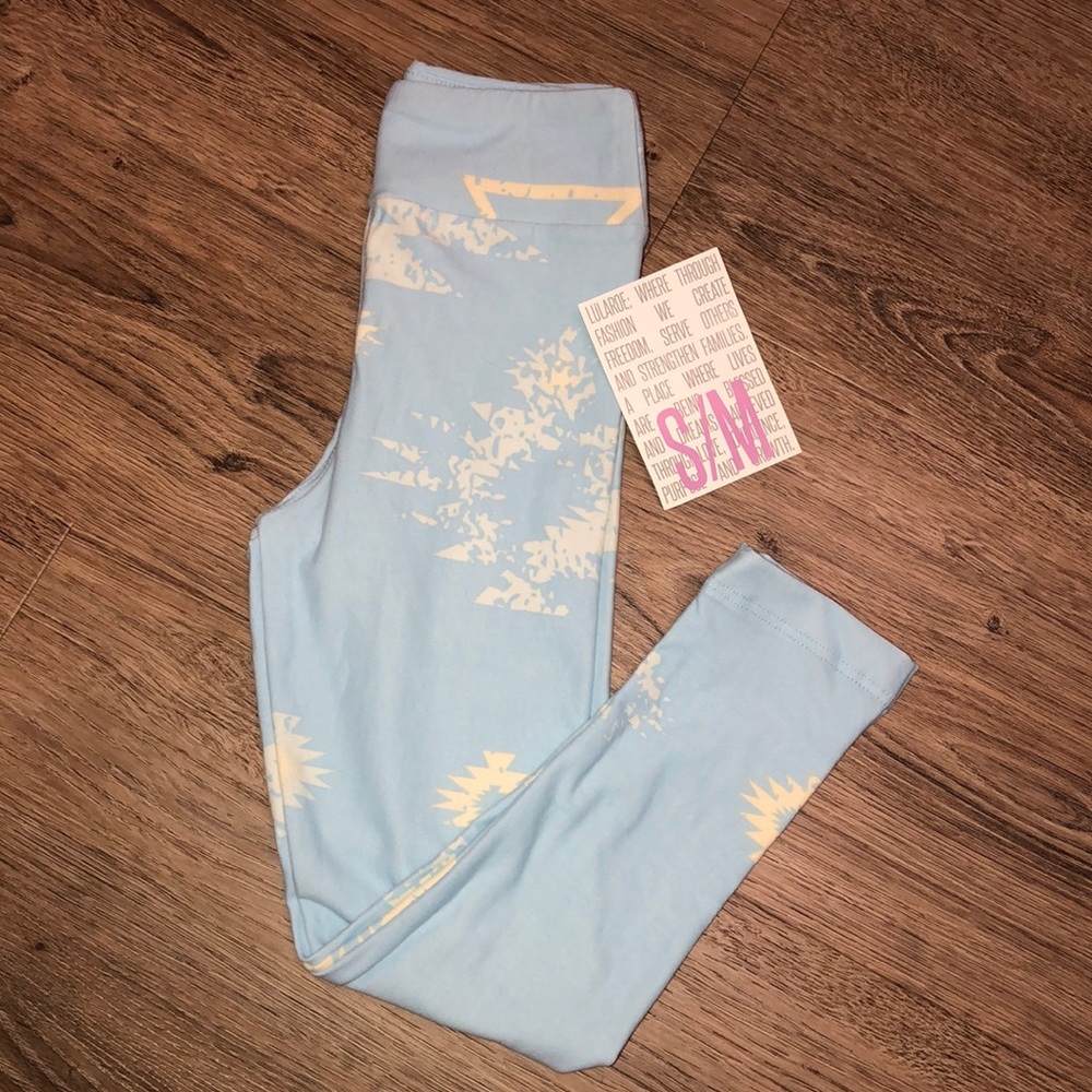 Blue and white Kids Lularoe Leggings